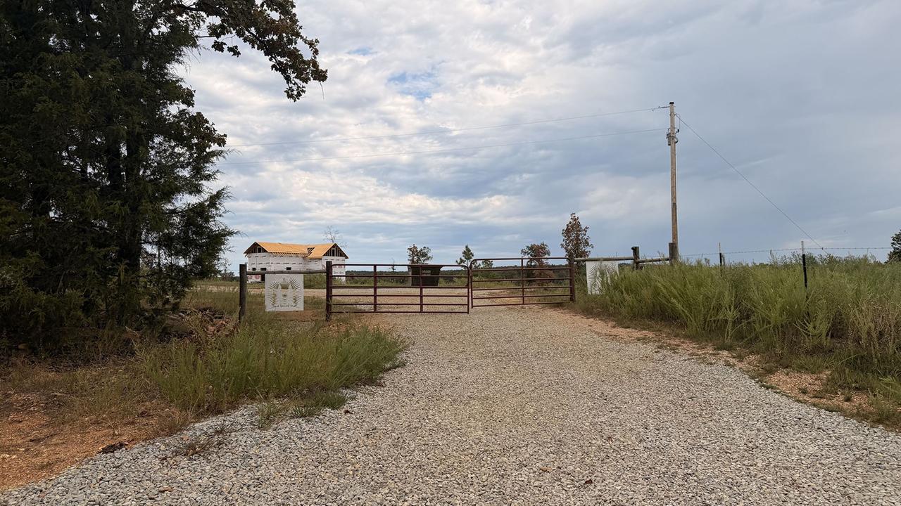 Entrance to the Return to the Land settlement in Arkansas.