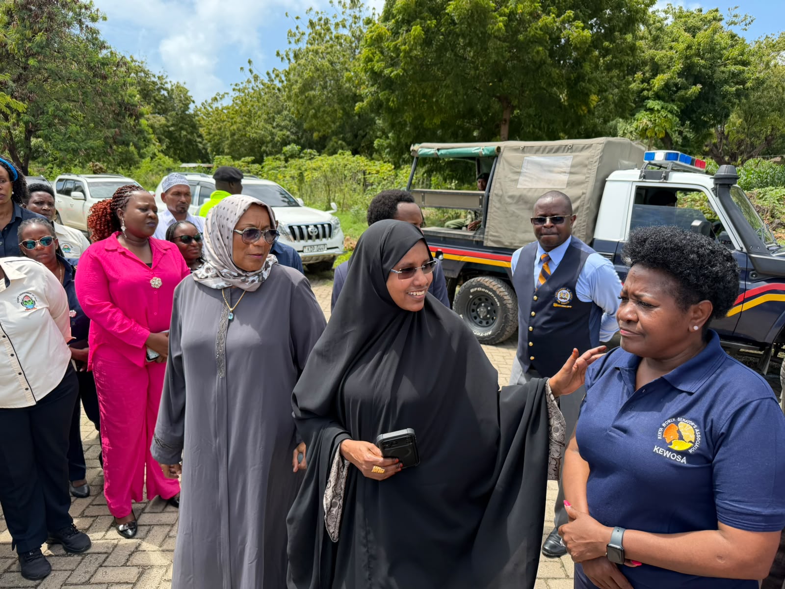 Kenya Women Senators Association members during an official visit linked to the Shakahola case